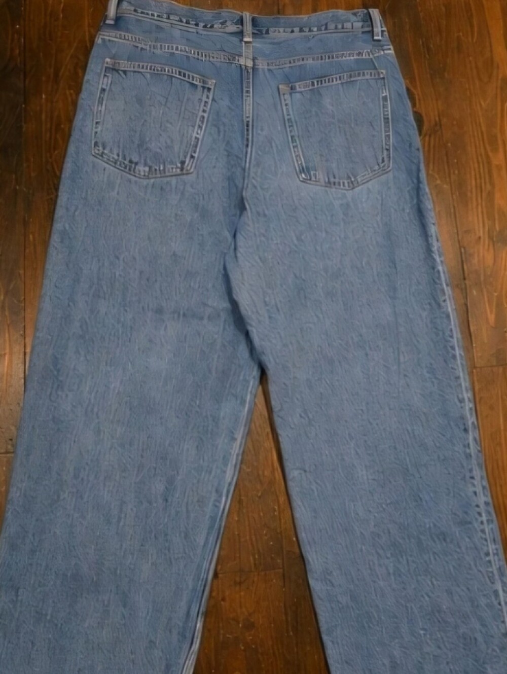 UNIQLO Men's Wide Fit Jeans 33x32 Blue 100% Cotton Straight Leg Denim